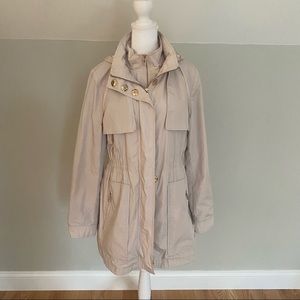 Calvin Klein Blush Double layered Anorak Rain Jacket with Rose Gold detailing